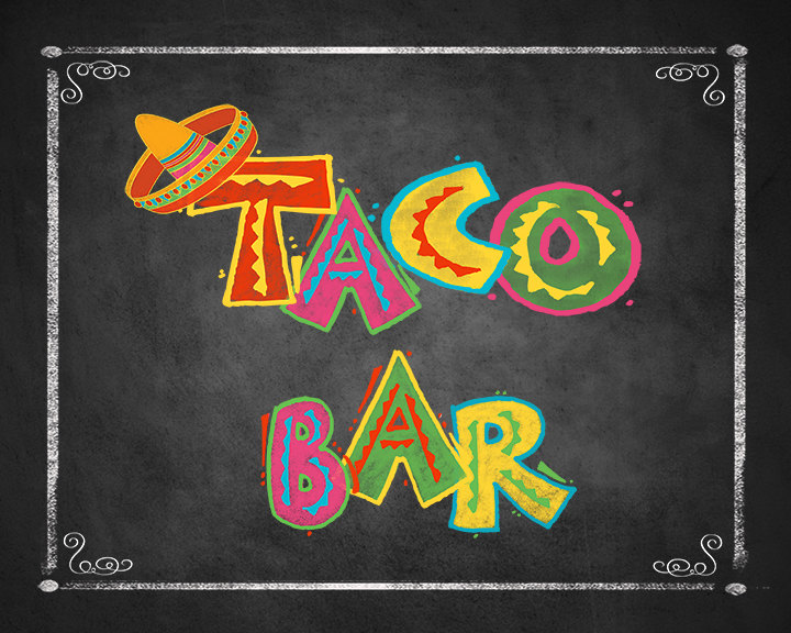 Fiesta Party Taco Bar Sign In Chalkboard Style By Psprintables