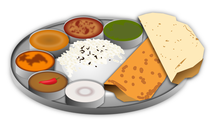 Free Plate Of Indian Food Clip Art