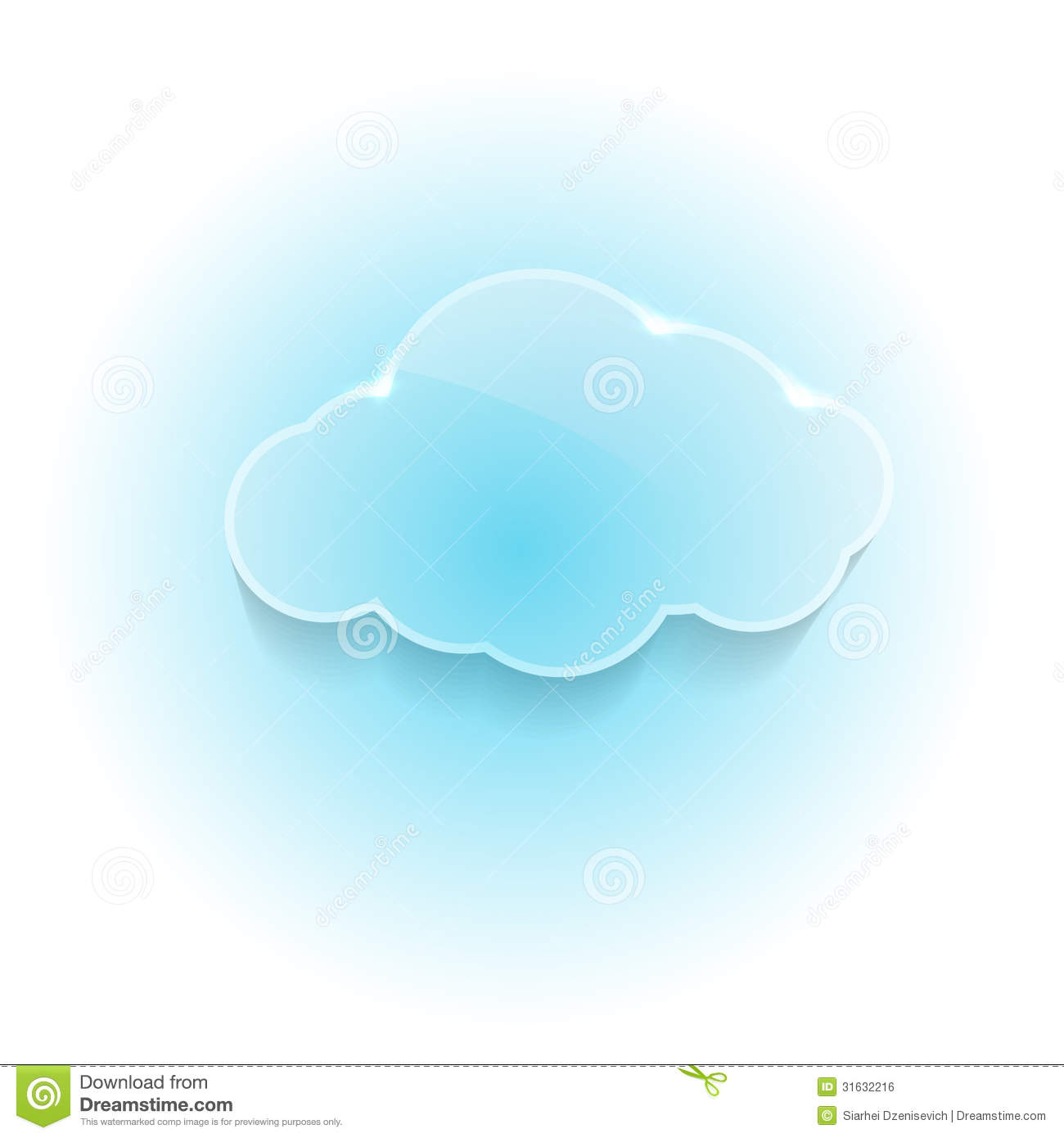 Glossy Shiny Dream Cloud  Clip Art
