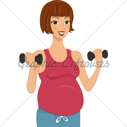 Illustration Of A Pregnant Woman Working Out