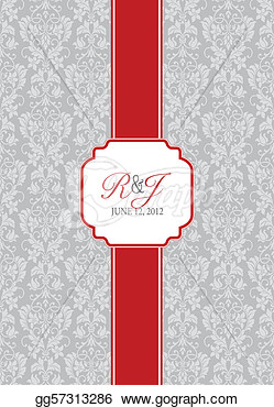 Illustration   Vector Long Red Ribbon Frame And Background  Clipart