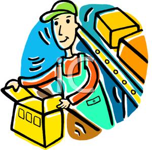 Man Working On An Assembly Line   Royalty Free Clipart Picture