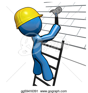     Man Working On Roof Roofer Professional  Clipart Gg59416391   Gograph