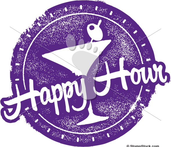Menu Clip Art Featuring A Happy Hour Martini  Vector Format Available