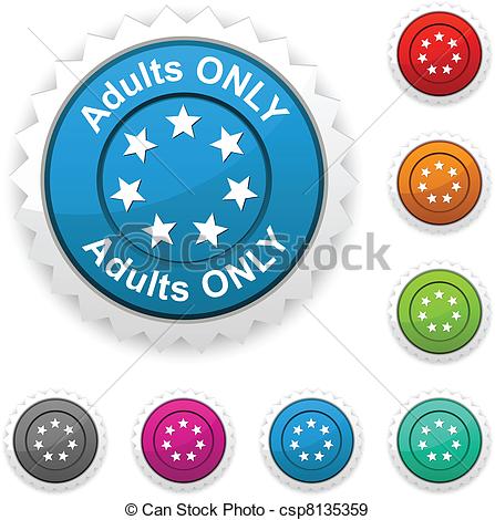 Only Award   Adults Only Award Button Vector Csp8135359   Search Clip