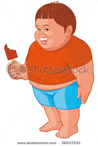 Picture Of An Ugly Little Fat Boy Eating An Ice Cream In This Cartoon    
