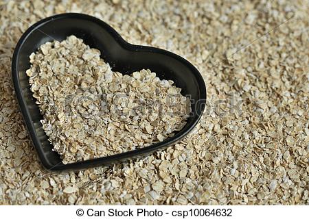 Rolled Oats And Black Heart Shaped Dish   Csp10064632