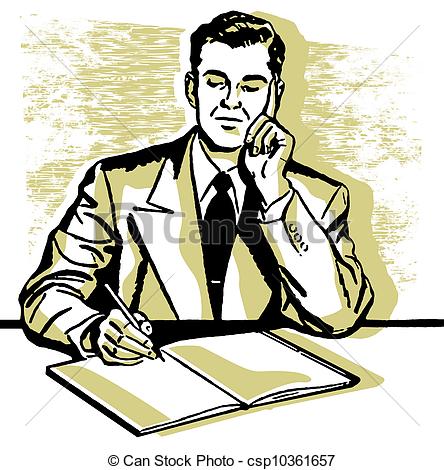 Stock Illustration   A Graphic Illustration Of A Business Man Working