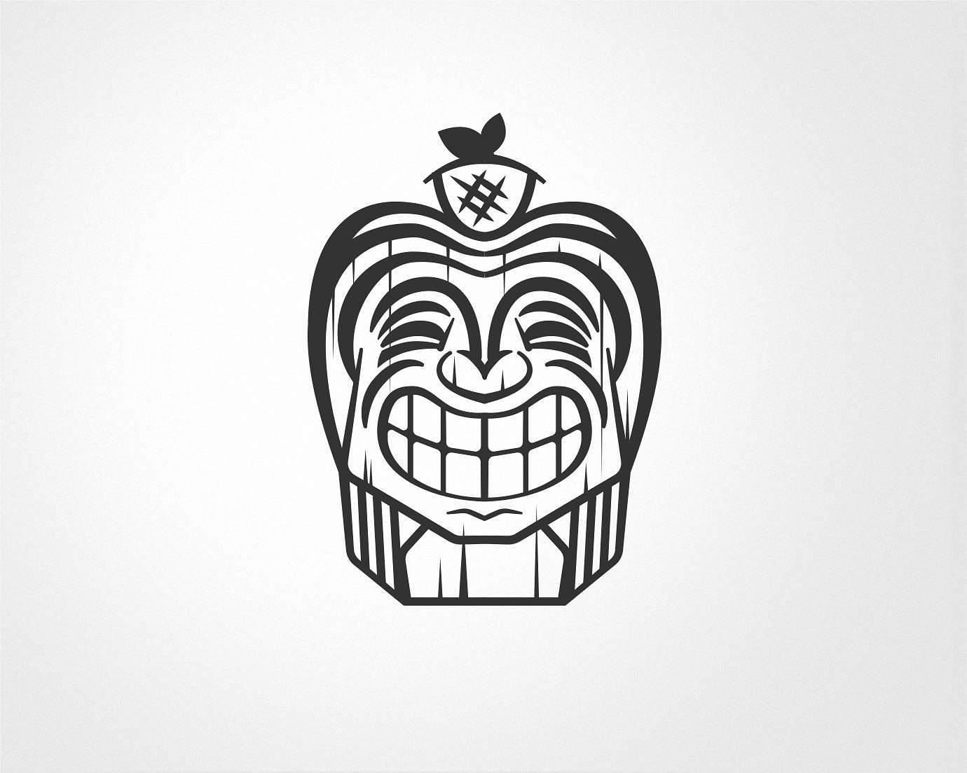 Tiki Head Design Logo For Clipart