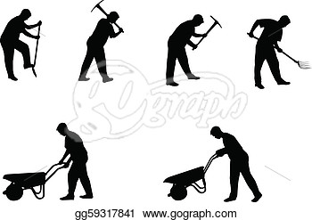 Vector Art   Working Man Silhouettes   Clipart Drawing Gg59317841