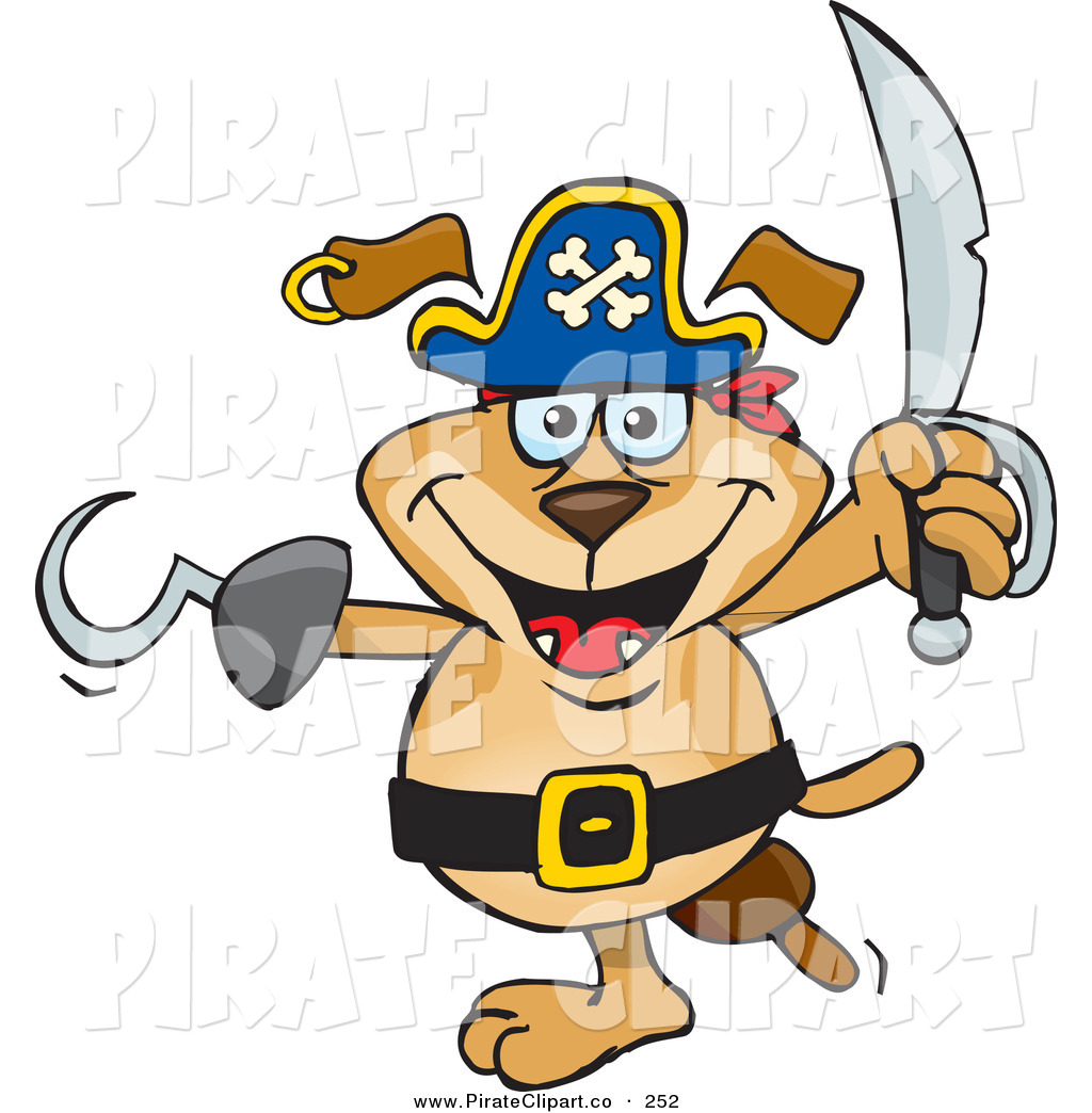 Vector Clip Art Of A Cute Dog Pirate With A Peg Leg And Hook Hand By