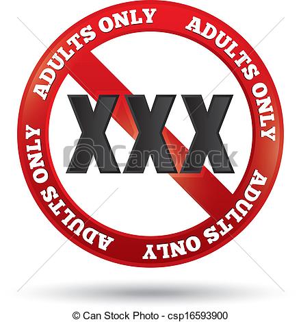 Vector Clipart Of Xxx Adults Only Content Sign Vector Button Age Limit