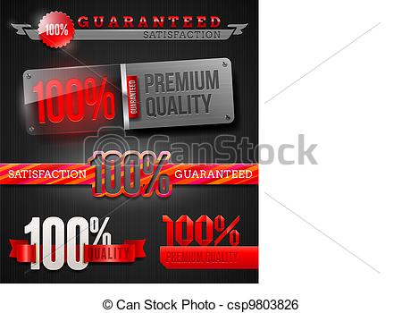 Vector   Emblems Of 100  High Quality Labels   Stock Illustration