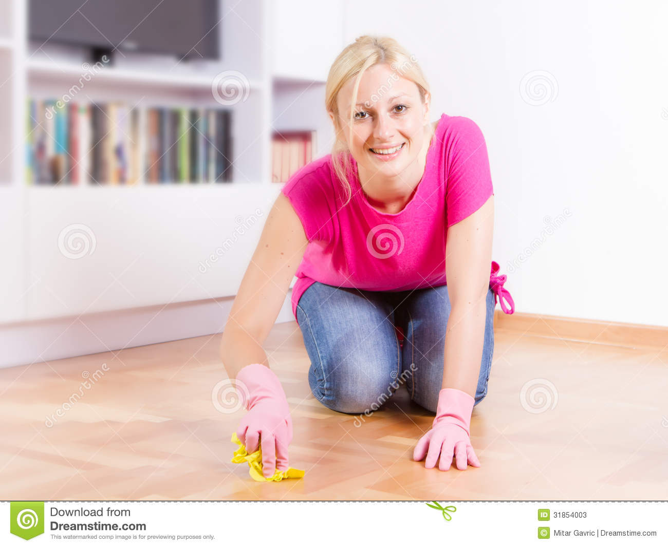 Young Woman Cleaning Home Stock Photos   Image  31854003