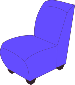 Blue Armless Chair Clip Art At Clker Com   Vector Clip Art Online