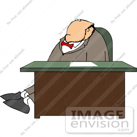 Business Man Sitting At A Desk Clipart    14824 By Djart   Royalty
