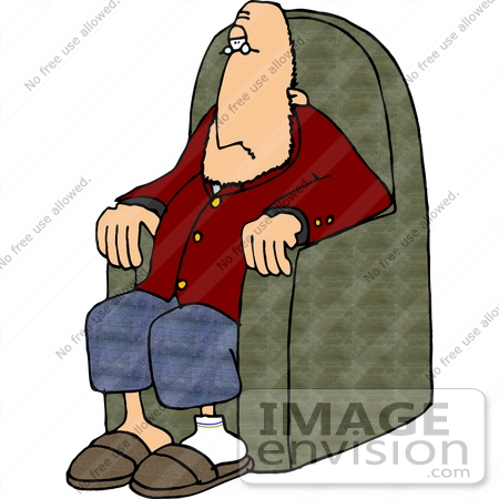 Caucasian Man Sitting In A Chair Clipart    14585 By Djart   Royalty