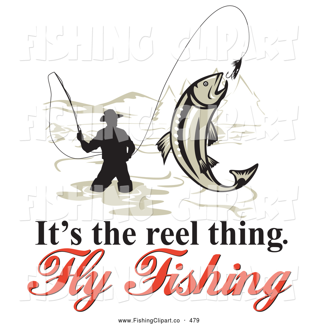 Clip Art Of A Its The Reel Thing Fly Fishing Text Around A Fly