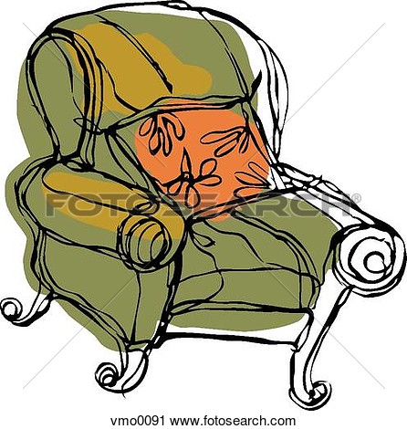 Clipart   Big Comfy Chair  Fotosearch   Search Clip Art Illustration