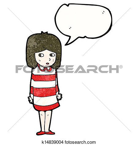 Clipart   Cartoon Nervous Girl  Fotosearch   Search Clip Art