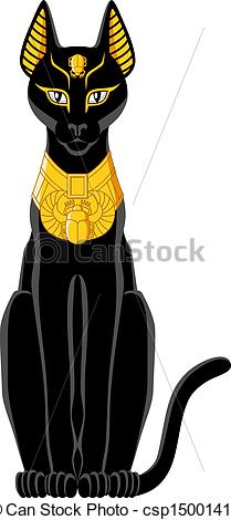 Clipart Of Egyptian Cat   Illustration Of A Black Egyptian Cat
