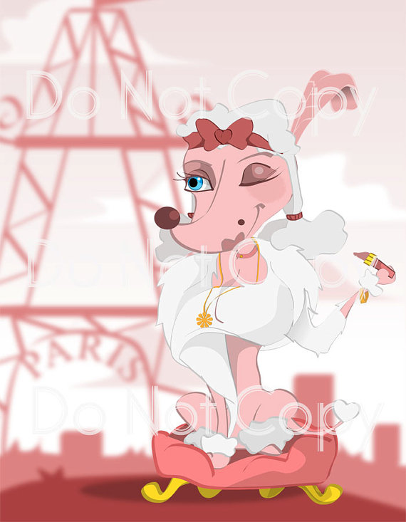 Download French Poodle Paris Chic Clipart Eiffel Tower Boutique