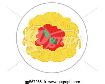 Drawing   Spaghetti With Tomato Sauce   Clipart Drawing Gg56723819