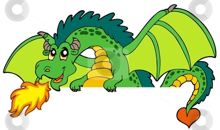 Giant Green Lurking Dragon Stock Vector Clipart Giant Green Lurking