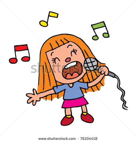 Girl Singing Into Microphone Clipart Young Girl Singing Into