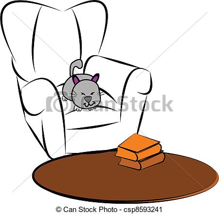 In Comfy Chair In Front Of Carpet Sketch Csp8593241   Search Clipart    