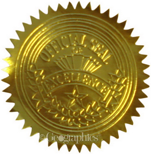 Official Seal Of Excellence Certificate Seals 20014 Geographics