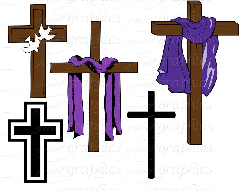 Printable Cross Clip Art Easter Cross Clip Art Digital Cross Clipart