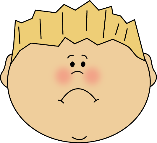 Sad Face Boy Clip Art Image   Face Of A Sad Boy With Blond Hair