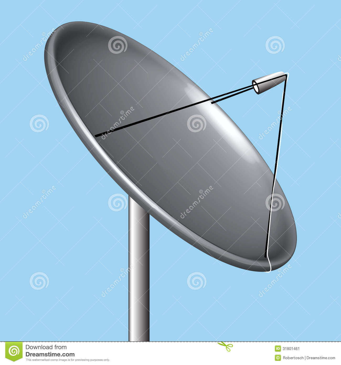 Satellite Dish Over Blue Background Abstract Vector Art Illustration