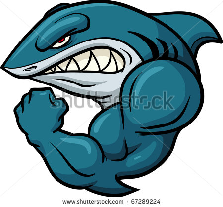 Strong Shark Sports Mascot  Vector Illustration With No Gradients  All