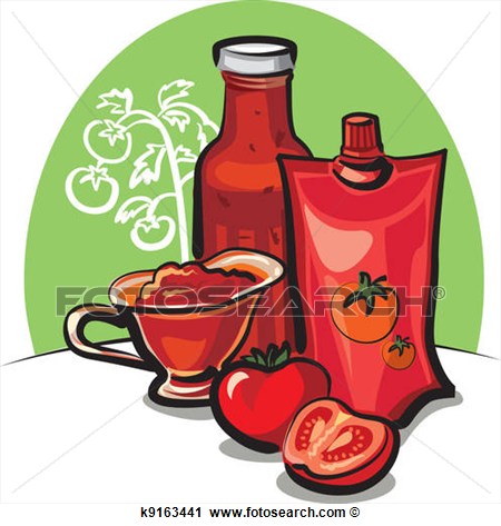 Tomato Sauce And Ketchup View Large Clip Art Graphic