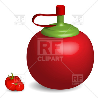 Tomato Sauce Bottle And Tomatoes 12227 Download Royalty Free Vector