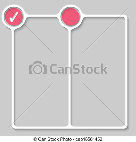 Vector   Double Box For Any Text With Check Box   Stock Illustration