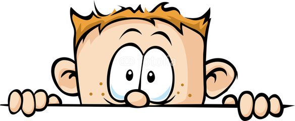 Vector  Funny Boy Peeking Out   Vector Illustration Isolated
