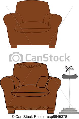 Vector Of Big Brown Chair   Big Comfy Brown Chair With Airplane    