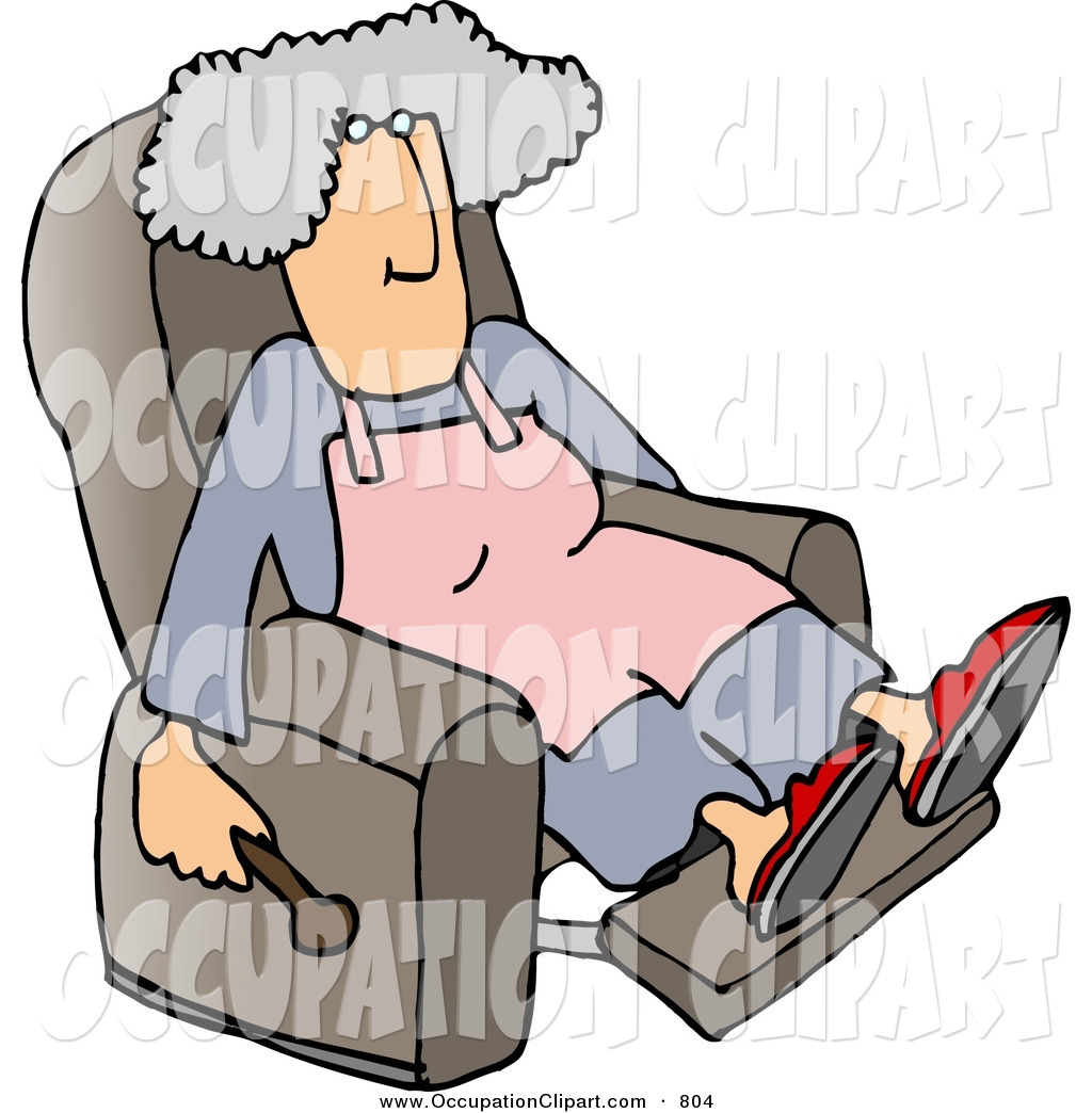 White Housewife Relaxing On A Comfortable Recliner Chair By Dennis Cox