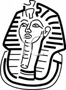     White Silhouette Of An Egyptian Sphinx   Royalty Free Clipart Picture