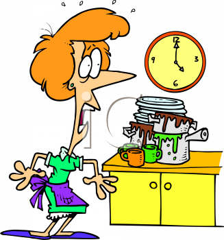 0511 0811 1015 4057 Housewife With Dirty Dishes Clipart Image Jpg