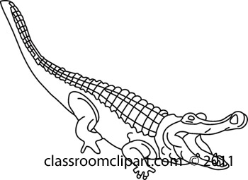 Animals   711 Alligator 18bw   Classroom Clipart