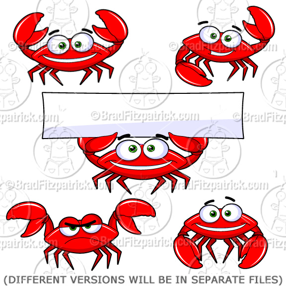Cartoon Crab Clipart Character   Royalty Free Crab Picture Licensing