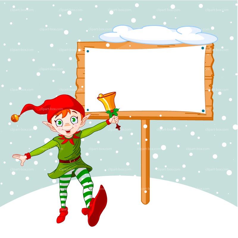 Clipart Christmas Elf Board   Royalty Free Vector Design