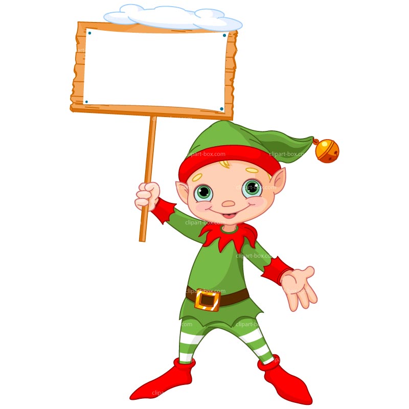 Clipart Christmas Elf With Frame   Royalty Free Vector Design