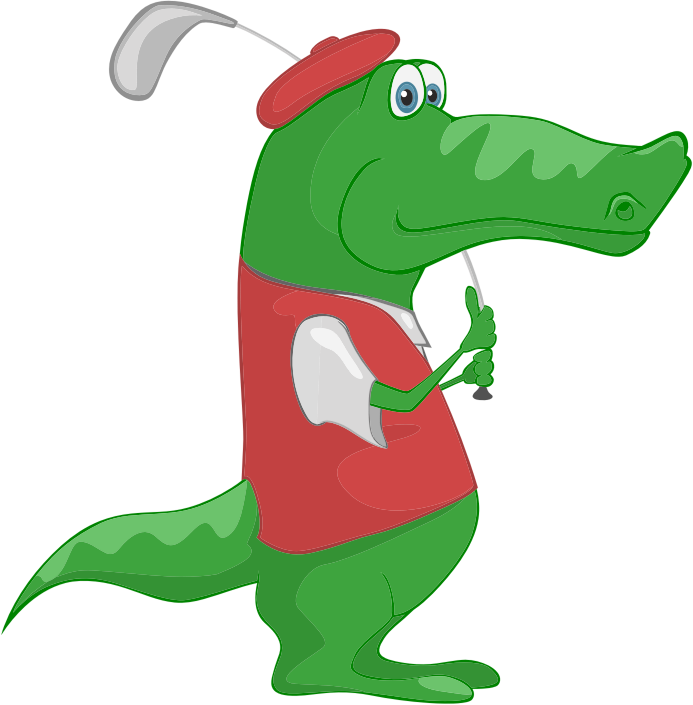 Clipart   Crocodile Playing Golf