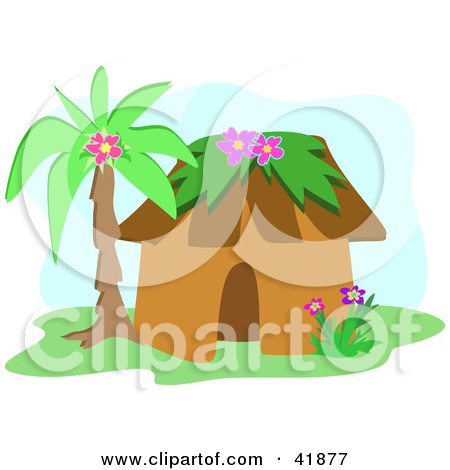 Clipart Illustration Of A Tropical Hut Under A Palm Tree By Bpearth