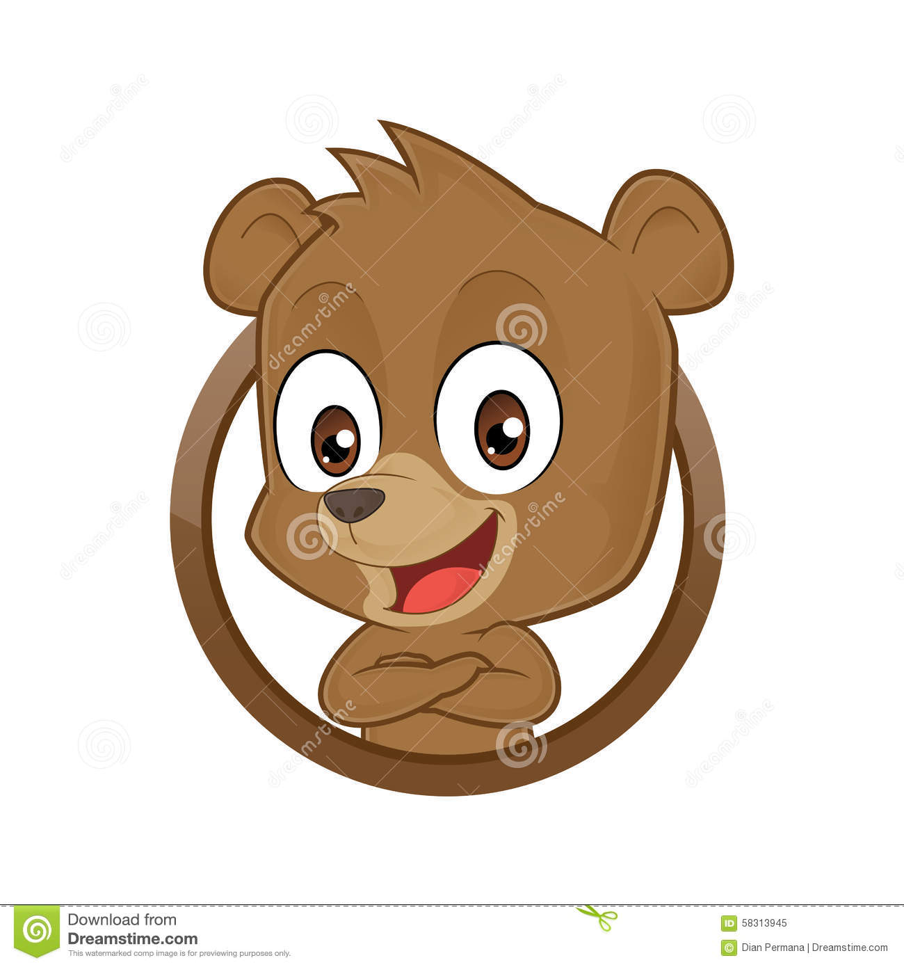 Clipart Picture Of A Bear Cartoon Character With Folded Hands